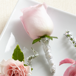 The FTD Pink Rose Boutonniere